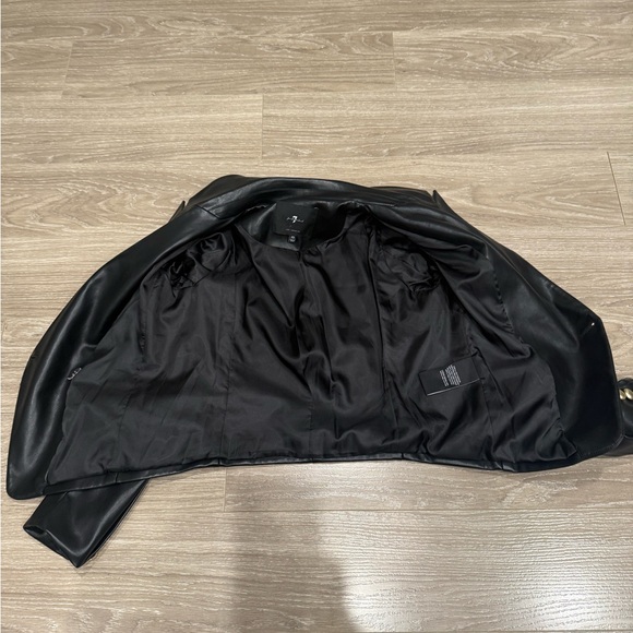 Black Leather Double-Breasted Jacket - Picture 3 of 7